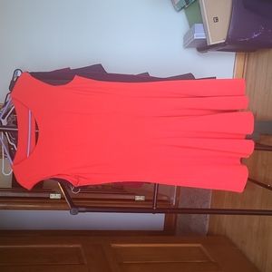 Coral midi dress